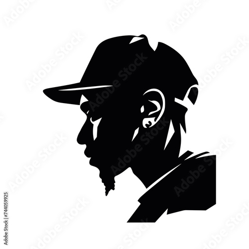 rapper african american black guy stylish vector illustration isolated transparent background logo, cut out or cutout t-shirt print design