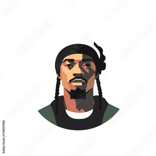 rapper african american black guy stylish vector illustration isolated transparent background logo, cut out or cutout t-shirt print design