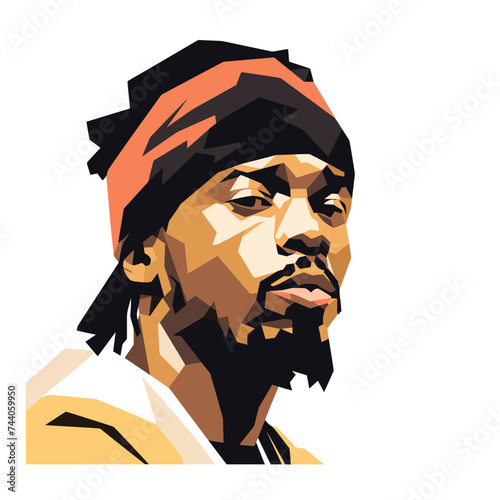 rapper african american black guy stylish vector illustration isolated transparent background logo, cut out or cutout t-shirt print design