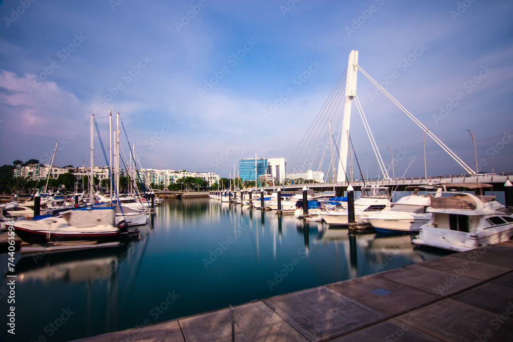 view of Luxury yacht in Keppel Bay at Singapore