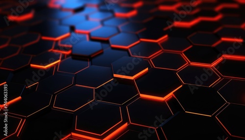 Abstract Futuristic background with hexagons