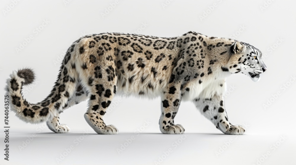snow leopard isolated on white background snow leopard isolated on white background