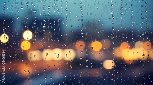 Rain drops falling on window background wallpaper