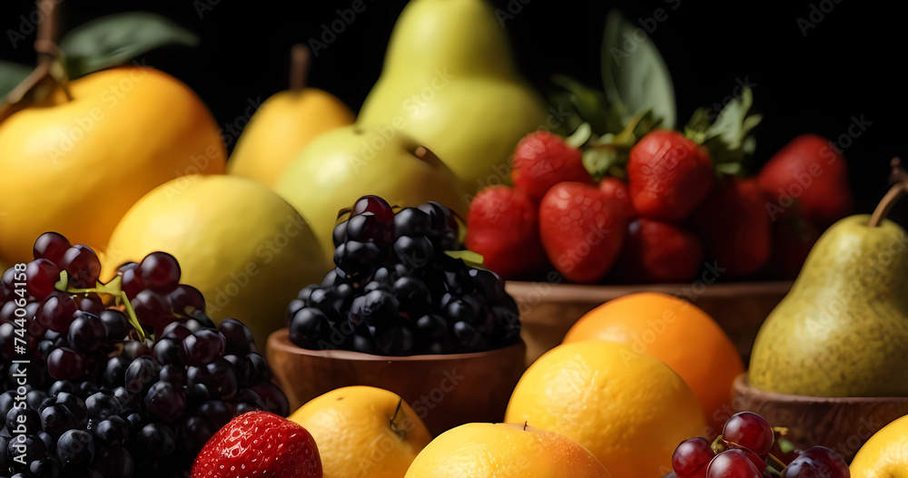 Beautiful still life background with natural detail fruits