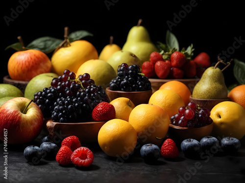 Beautiful still life background with natural detail fruits