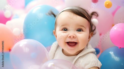 child with balloons girl with balloons happy birthday party  holiday   wallpaper © Volodymyr