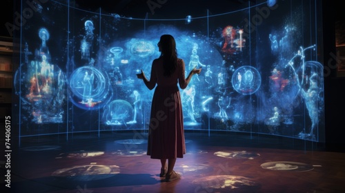 Interactive holography exhibition in the museum.
