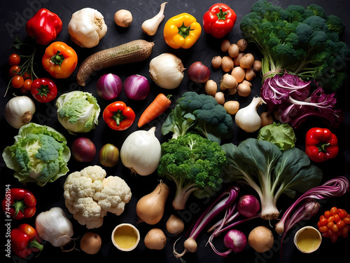 Beautiful still life background with natural detail vegetables