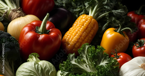 Beautiful still life background with natural detail vegetables photo