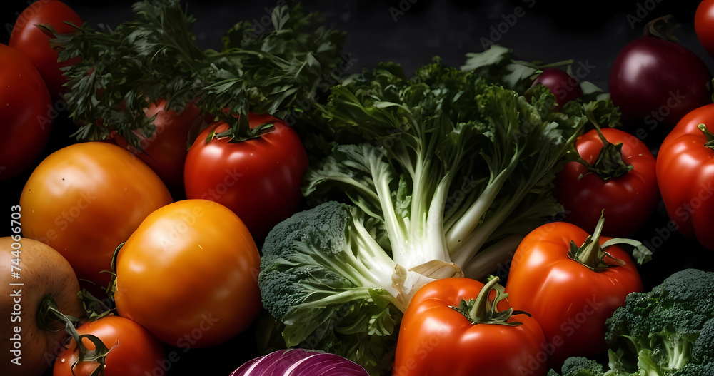 Beautiful still life background with natural detail vegetables