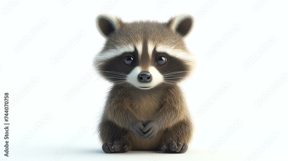 This adorable baby raccoon is the perfect addition to any home. With its soft fur and big eyes, this little guy is sure to bring a smile to your face.