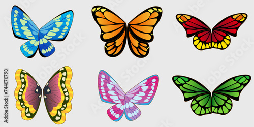 Wallpaper Mural Collection of colorful butterflies. Vector Torontodigital.ca