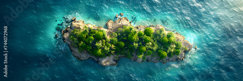 A tropical island in the middle of the ocean, Island in the sea in croatia aerial view on island with forest adriatic sea croatia seascape 