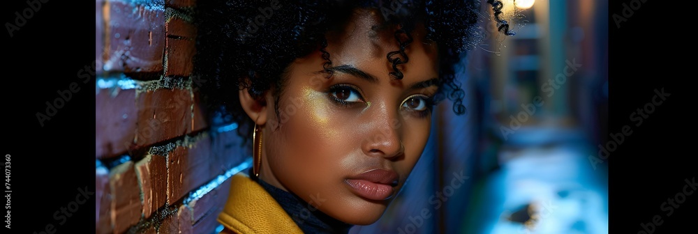 Φωτογραφία Urban style photo featuring a young Black woman in a city alley