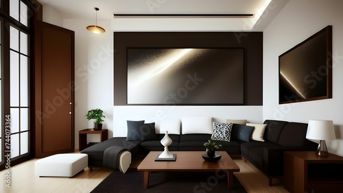 interior of an modern living room with sofa © Anshumali