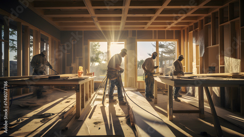 builders working on their new home © Oleksandr