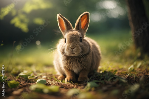 rabbit in the grass land © Yudio Studio