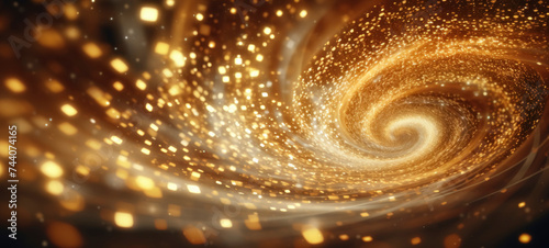 Golden Spiral Light Particles Background