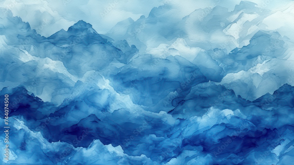 a painting of blue and white clouds with a blue sky in the background and a white cloud in the middle of the picture with a blue sky in the middle. a painting of blue and white clouds with a blue sky in the background and a white cloud in the middle of the picture with a blue sky in the middle.