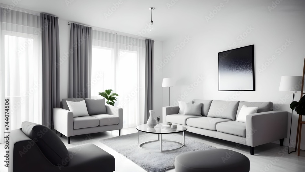 interior of an modern living room with sofa interior of an modern living room with sofa