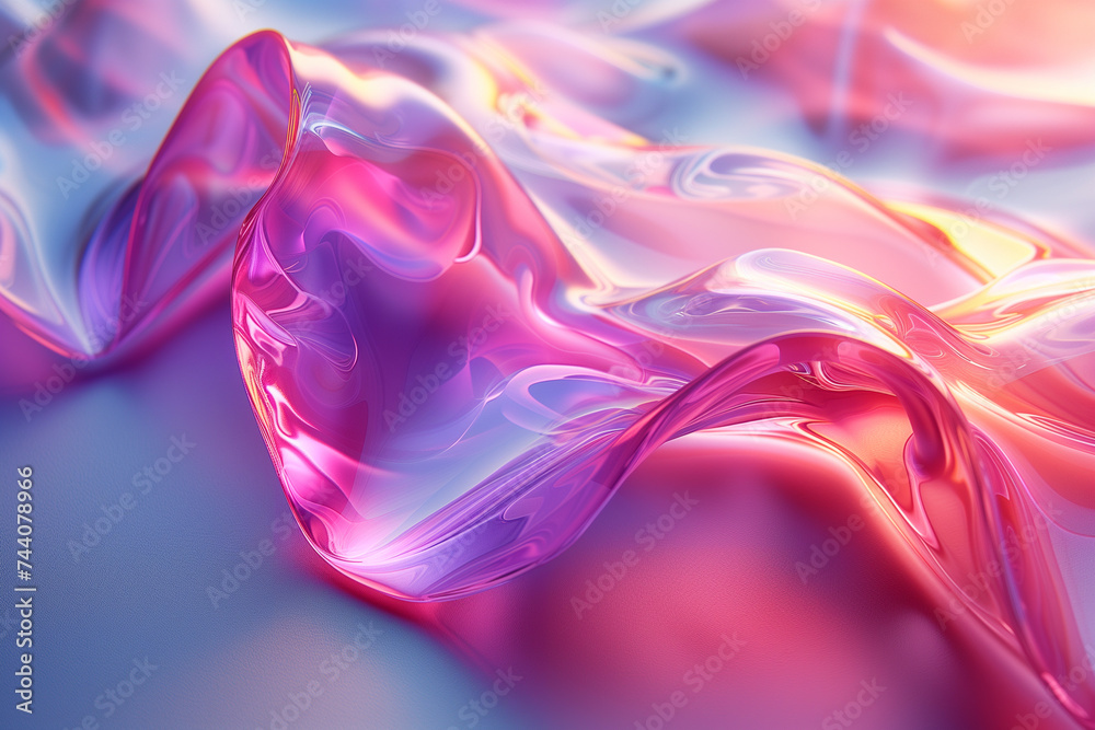 Obraz premium Holographic trendy background with shapes
