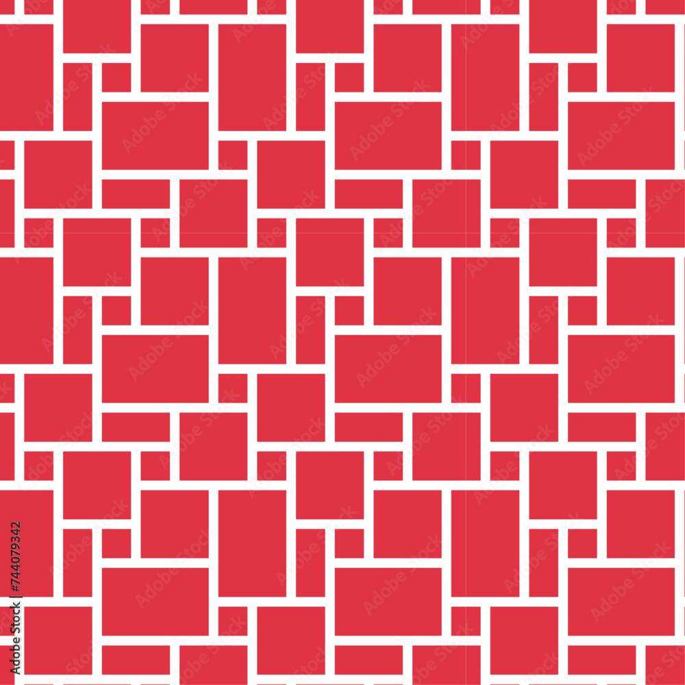 Modular pattern with different sized tiles, coral color