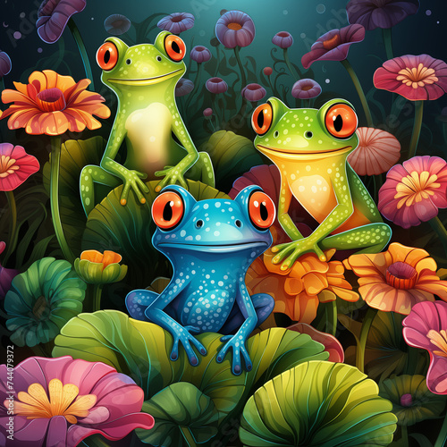 Frog Pals on Pond