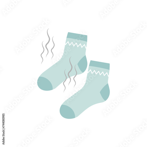 Smelly and dirty socks concept vector illustration. Unpleasant smell from dirty sock