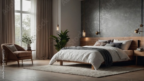 clean and cosy interior beautiful design ideas concept contemporary ideas design element room mockup template showcase backdrop bedroom with daylight cosy interior background