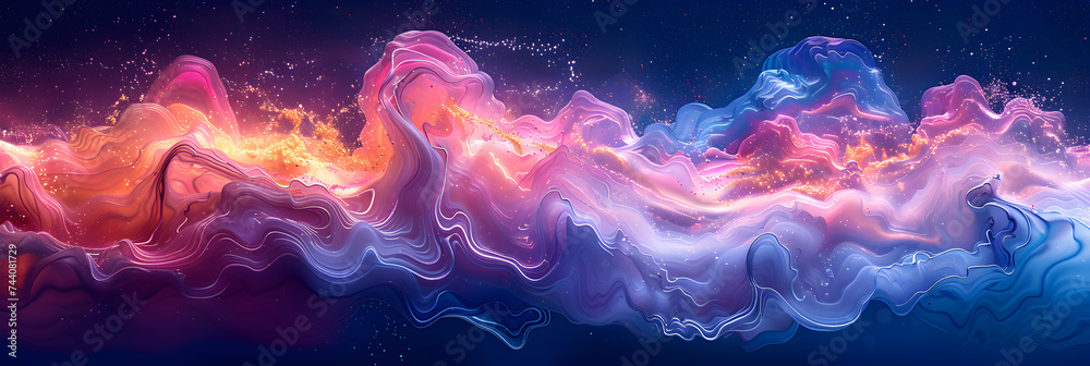 Abstract colorful Graphic motion on background,
creative waves of gradient color smoke and liquid