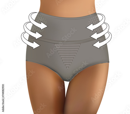 Tummy control slim shaping panties, vector