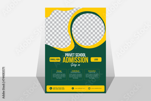 School admission flyer design template for kids