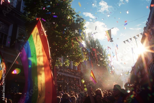 LGBTQ Pride vivid. Rainbow euphoria colorful coming out diversity Flag. Gradient motley colored domgender LGBT rights parade festival lgbtq+ in television diverse gender illustration photo