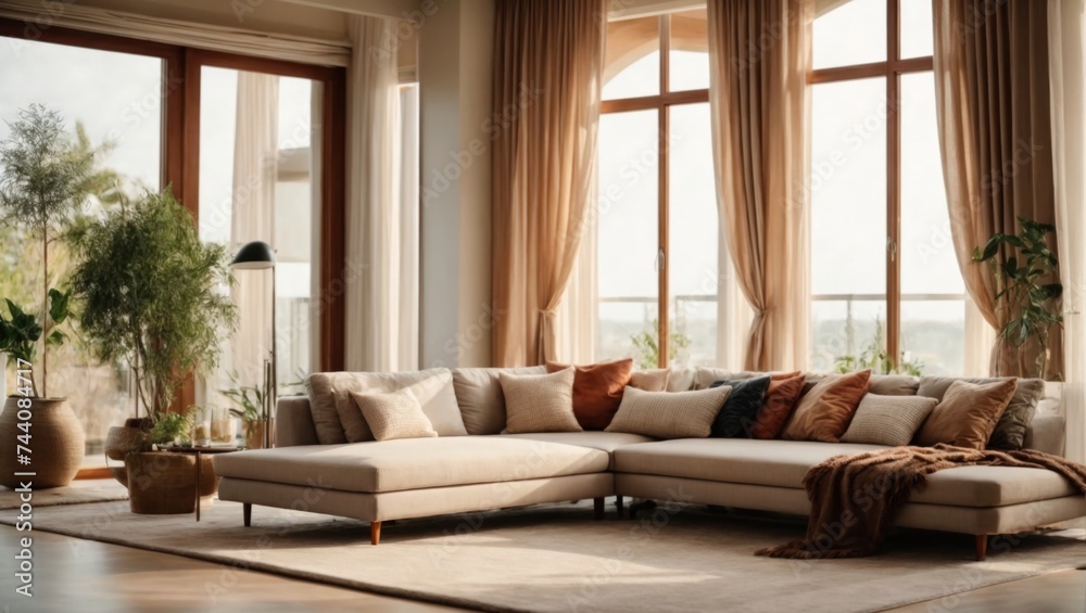 beautiful home interior design space living room with open window daylight cosy lifestyle design decorative element with soft touch eco friendly material finishing open space plan home background beautiful home interior design space living room with open window daylight cosy lifestyle design decorative element with soft touch eco friendly material finishing open space plan home background