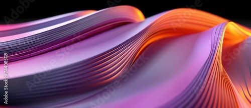 a close up of a purple and orange wavy pattern on a black background with a black background and a black background with a red, orange, orange, pink, purple, and blue, and white, and pink, and. photo