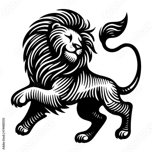 cute graceful lion sketch