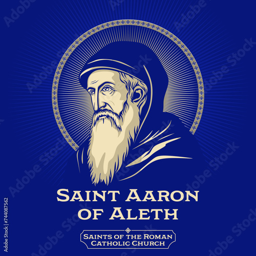 Saints of the Catholic Church. Saint Aaron of Aleth (died after 552) was a hermit, monk and abbot at a monastery on Cezembre, a small island near Aleth, opposite Saint-Malo in Brittany, France. photo