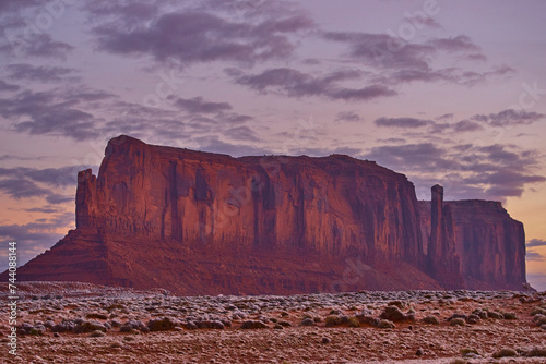 Monument Valley in the morning on a cold cloudy day