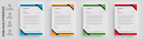 letterhead flyer corporate official abstract professional minimal simple creative modern informative newsletter magazine poster template design with logo