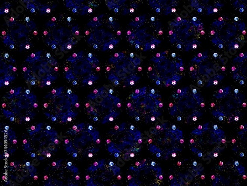 Pattern with dots on black background 