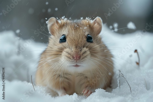 Hamster in snow © paul