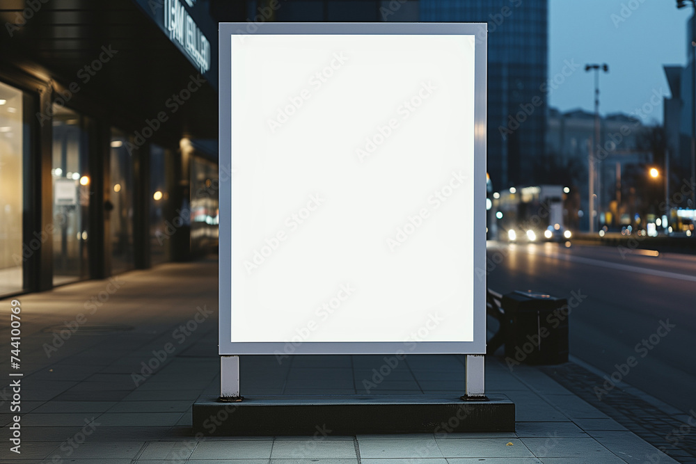 mock up of blank advertising billboard or light box showcase poster template on city street, copy space for your text message or media content, advertisement commercial, branding and marketing concept mock up of blank advertising billboard or light box showcase poster template on city street, copy space for your text message or media content, advertisement commercial, branding and marketing concept