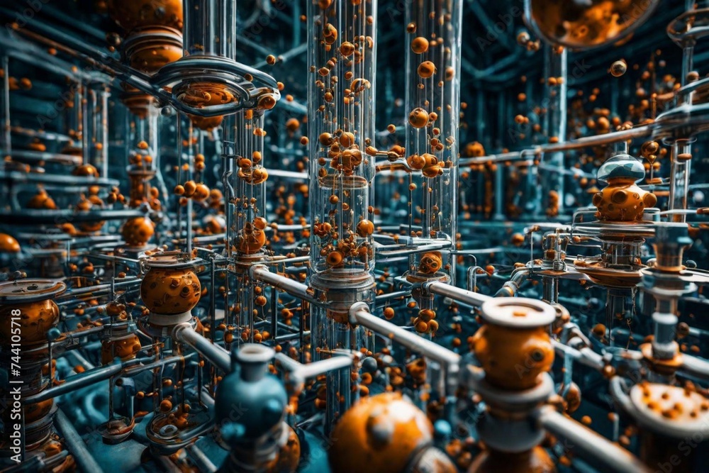 Under the beaker's scrutiny, molecules unveil the intricate details of their hidden architectures. 