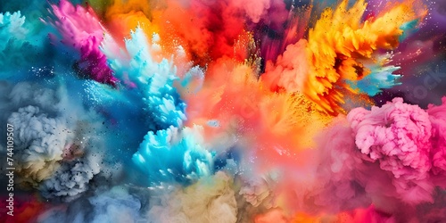 Explosion of Color: A Festive Celebration of Creativity. Concept Vibrant colors, Creative inspiration, Festive celebrations, Artistic expressions, Color explosion © Anastasiia