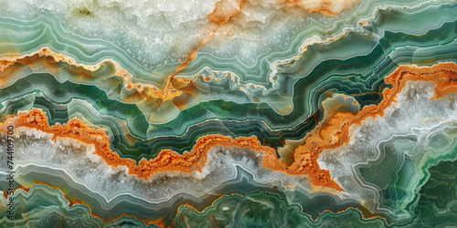 Close Up of Green and Orange Marble