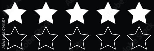 Five stars 5 stars rating concept icon outline set white color vector illustration flat style image. Vector illustration. Eps file 535.