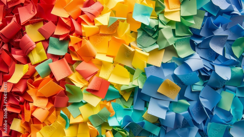 Colorful Paper Folds Textures - A lively and dynamic composition of folded paper in a spectrum of colors, showcasing creativity and vibrancy. Colorful Paper Folds Textures - A lively and dynamic composition of folded paper in a spectrum of colors, showcasing creativity and vibrancy.