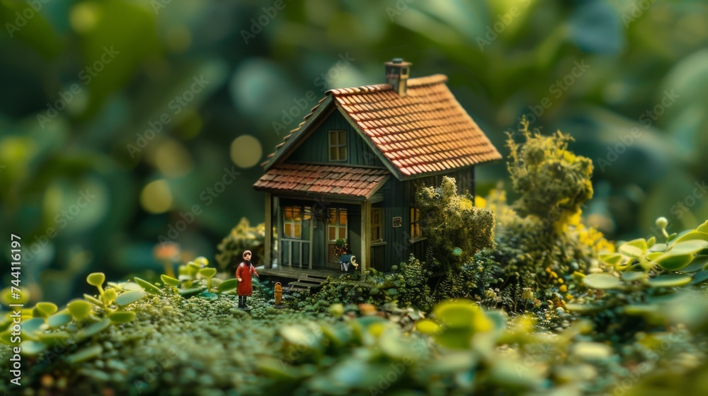 Enchanted Miniature Home Nestled in a Mystical Garden Wonderland Enchanted Miniature Home Nestled in a Mystical Garden Wonderland