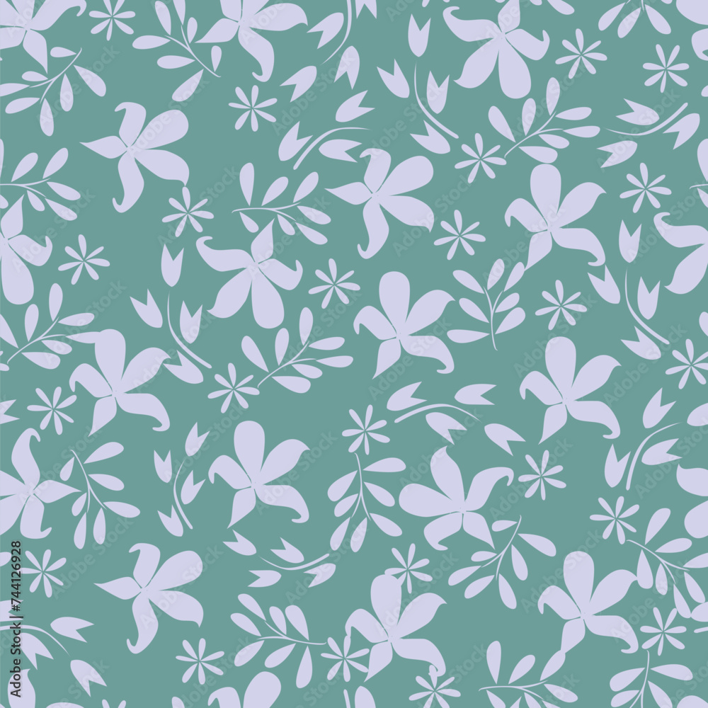 botanical floral seamless illustration vintage repeat wallpaper background pattern
