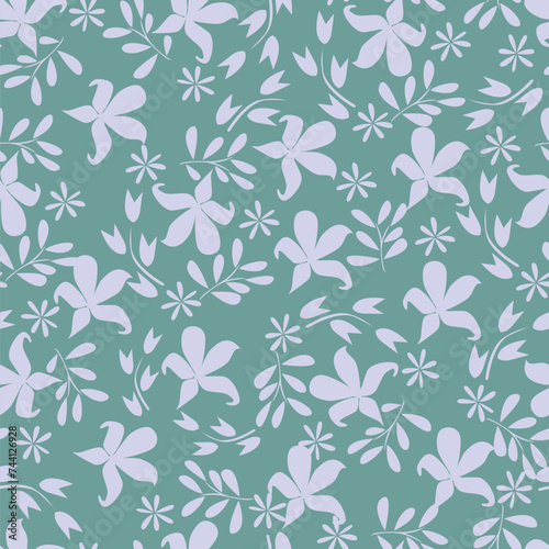 botanical floral seamless illustration vintage repeat wallpaper background pattern